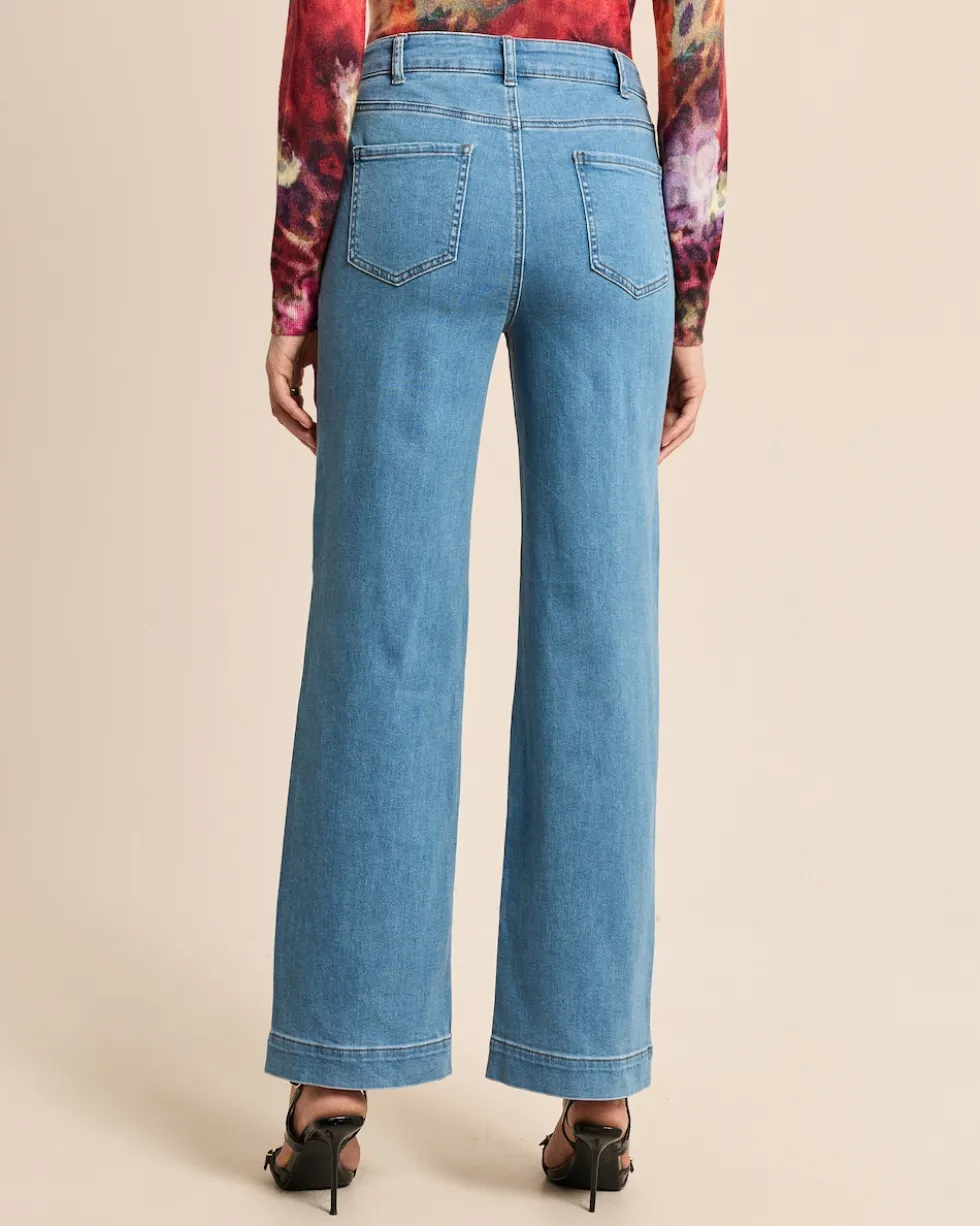Wide Leg Jeans mit Kettendeko
