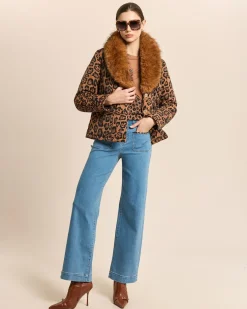 Wide Leg Jeans mit Kettendeko