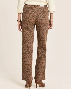Wide Leg Jeans mit Leo Print allover