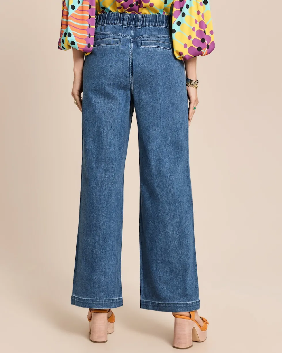 Wide Leg Jeans mit Rundumdehnbund