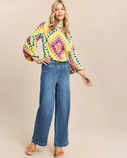 Wide Leg Jeans mit Rundumdehnbund