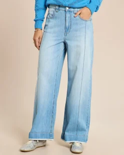 Wide leg Jeans mit Streifendetail