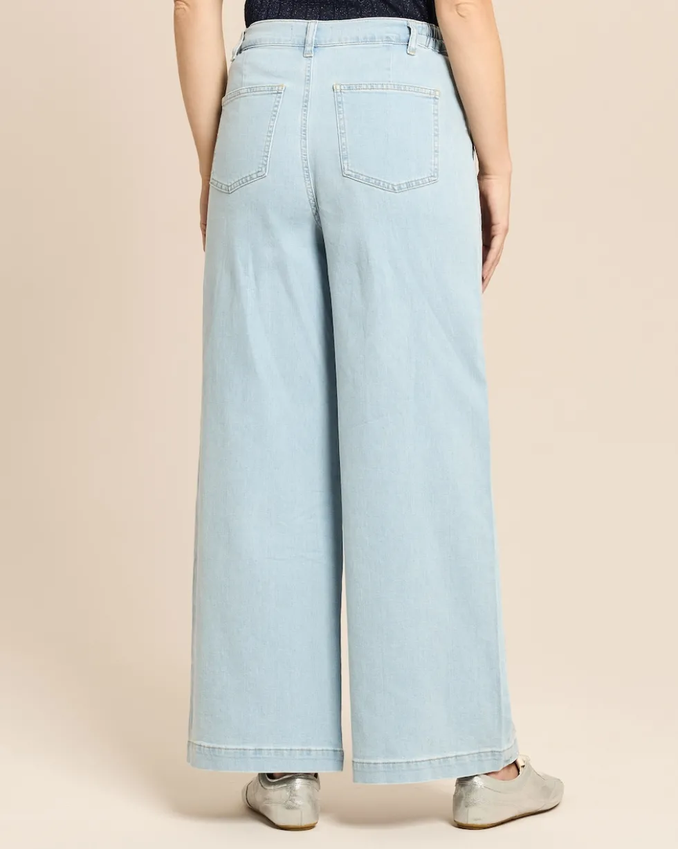 Wide-Leg-Jeans mit Teildehnbund