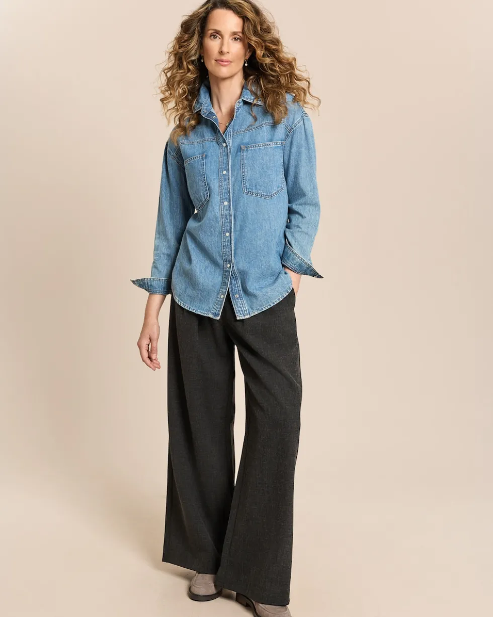 Wide Leg Stoffhose