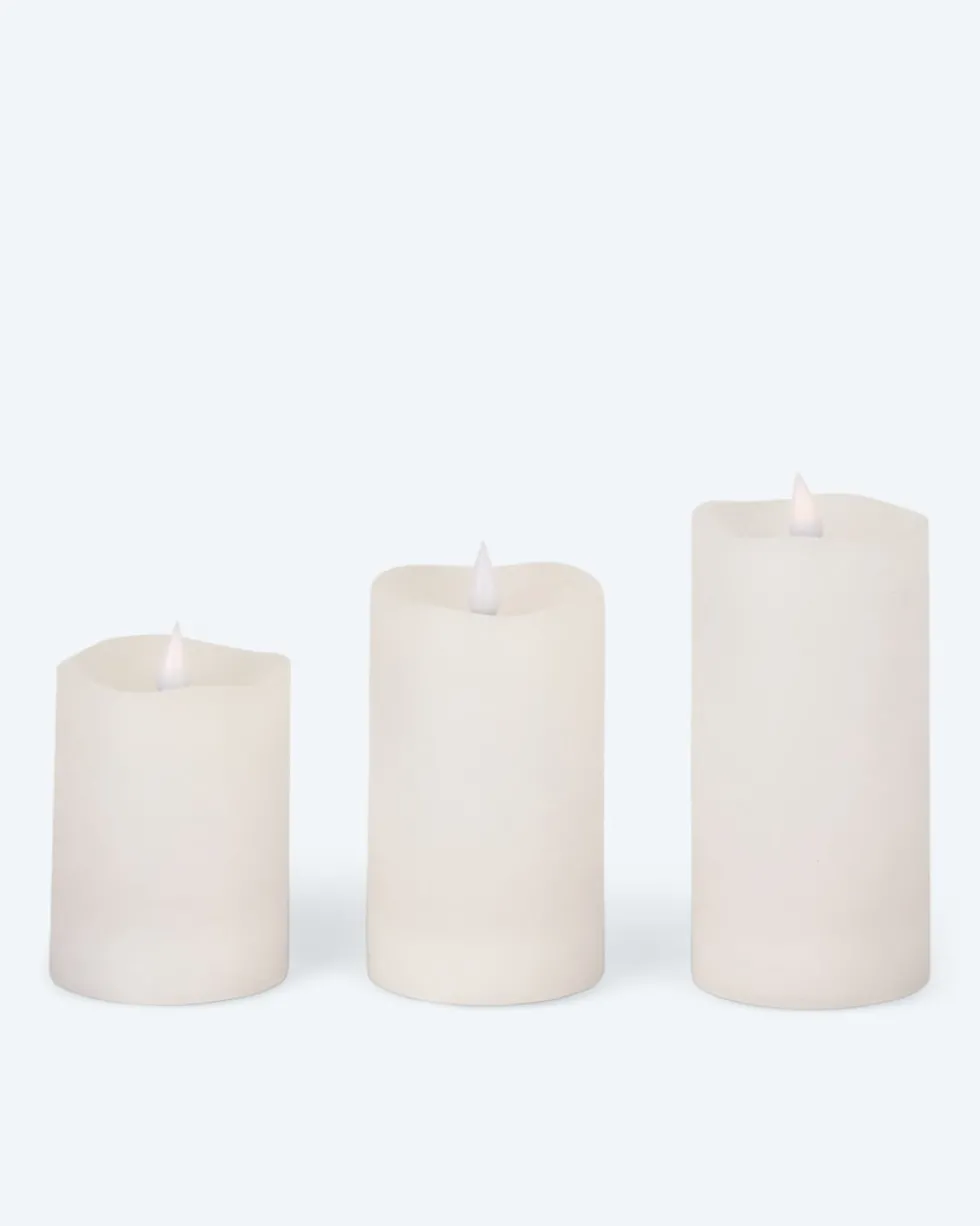 Wiederaufladbare LED-Stumpenkerzen, 3tlg.