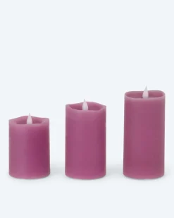 Wiederaufladbare LED-Stumpenkerzen, 3tlg.