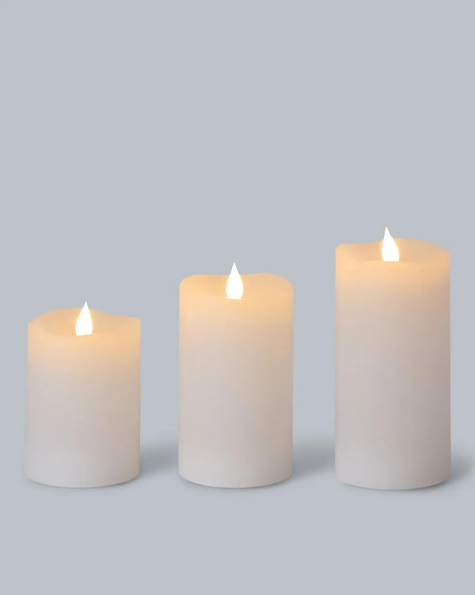 Wiederaufladbare LED-Stumpenkerzen, 3tlg.