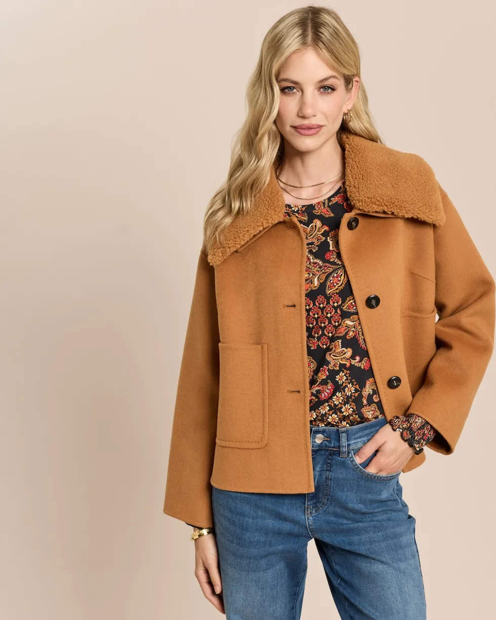 Wolljacke mit Teddy-Kragen