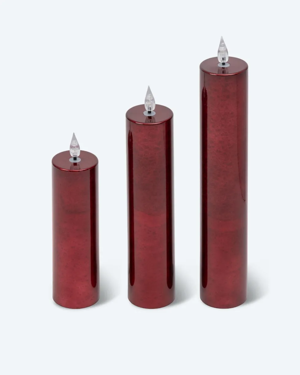 XXL-Kerzen "Metallic", 3tlg.