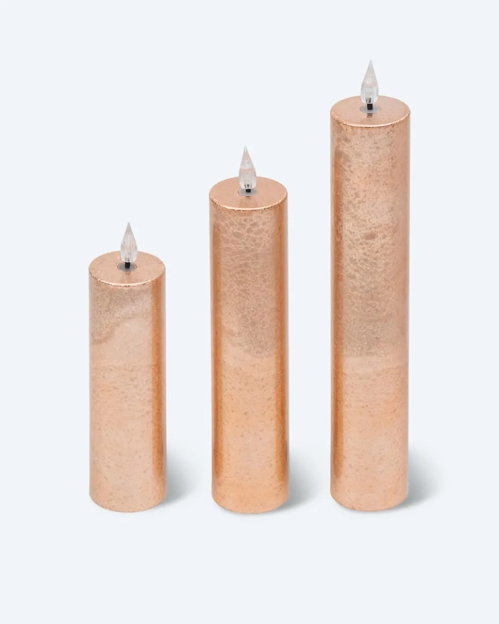 XXL-Kerzen "Metallic", 3tlg.