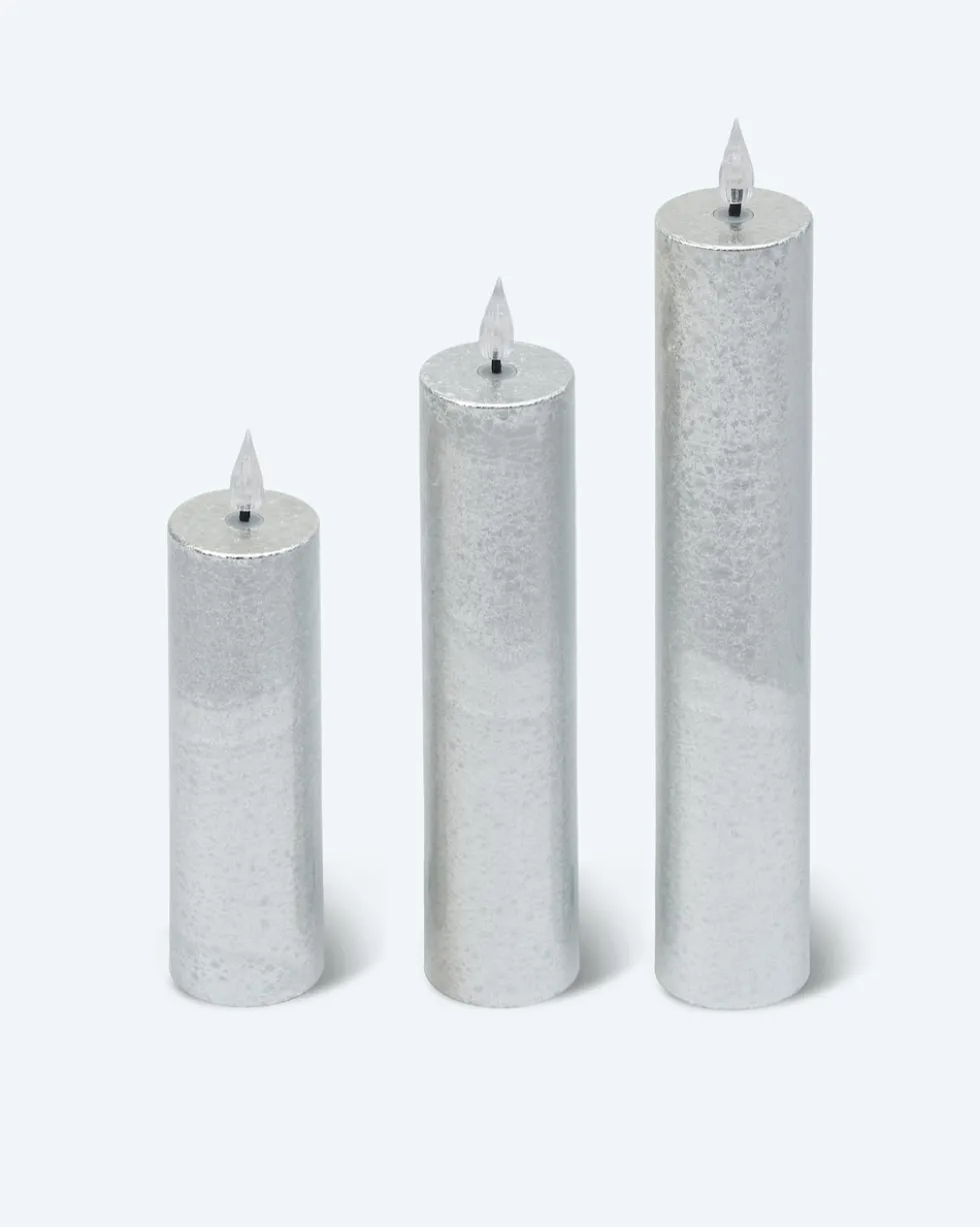 XXL-Kerzen "Metallic", 3tlg.
